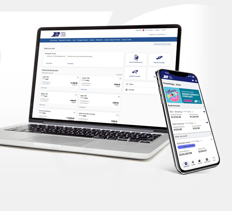 Image of Royal's App and website