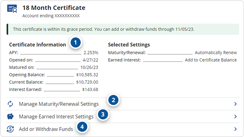 18 month certificate example