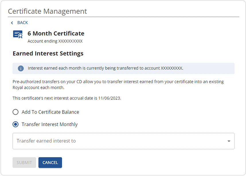 6 Month certificate management screenshot
