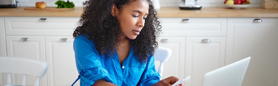 Woman working on her laptop