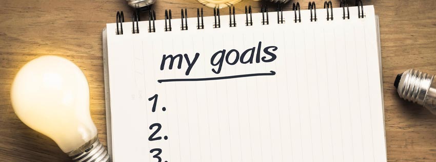 My Goals note pad with a 1,2 and 3