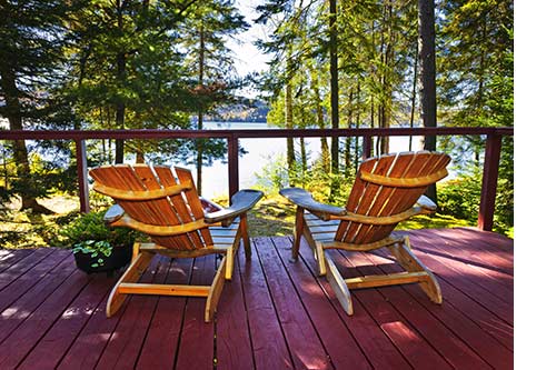 Two chairs at a cabin