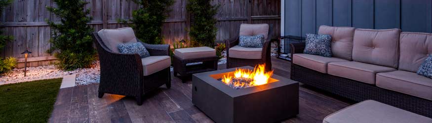 Photo of a bonfire pit at night