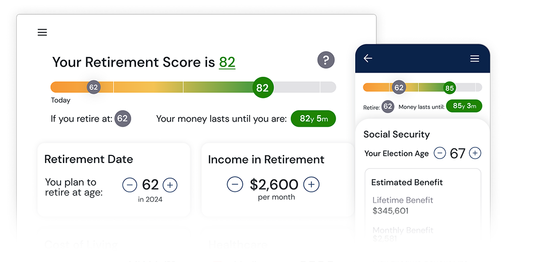 Screenshot of the apps retirement score