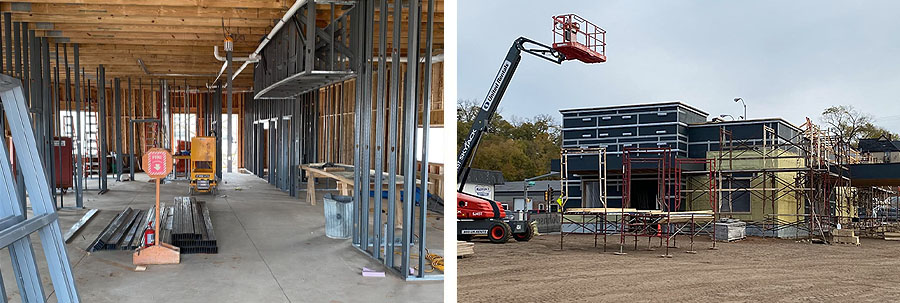 Construction photos of Downtown Eau Claire office