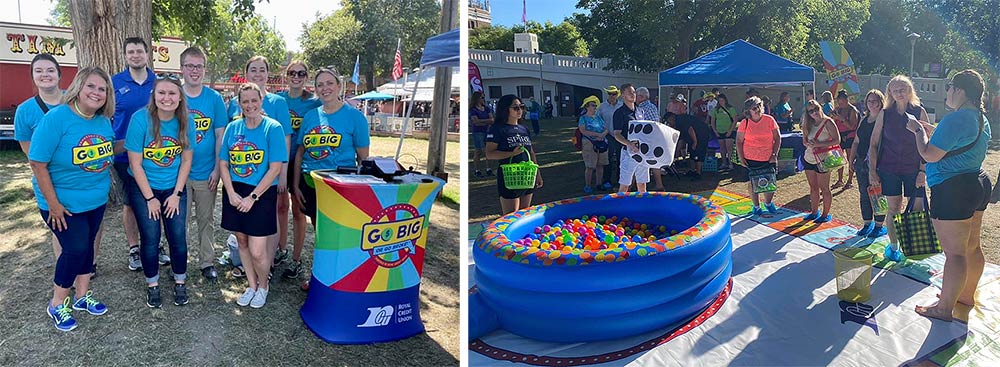 Photos of the team working at the State Fair