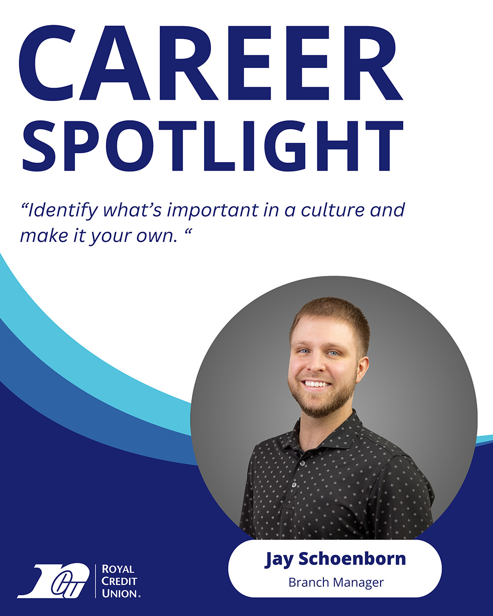 Photo and spotlight graphic of Jay