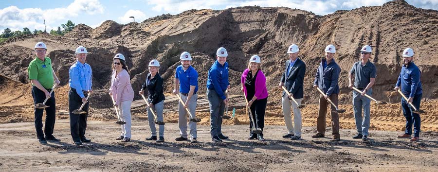 RCU team Members at the groundbreaking holding shovels