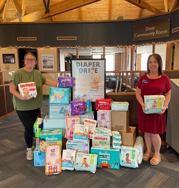 Photo of Royal Credit Union Team with diapers and wipes