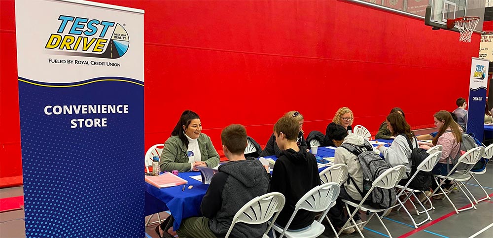 Group of students at the Test Drive event