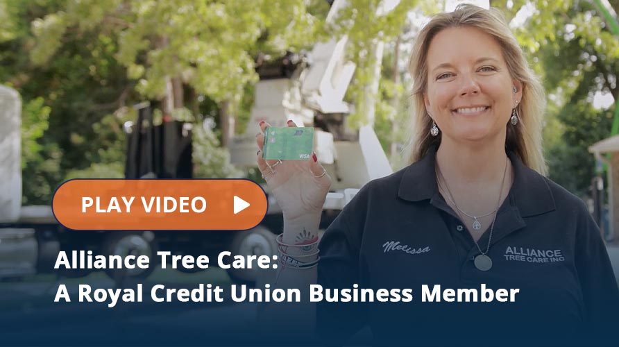 Alliance Tree Care Owner holds an RCU debit card