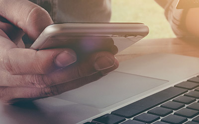 Man paying bills online