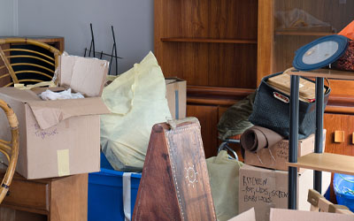 Cleaning up old boxes and furniture