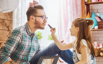 Father and daughter saving