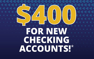 Open a Royal checking account and get a $400 bonus!