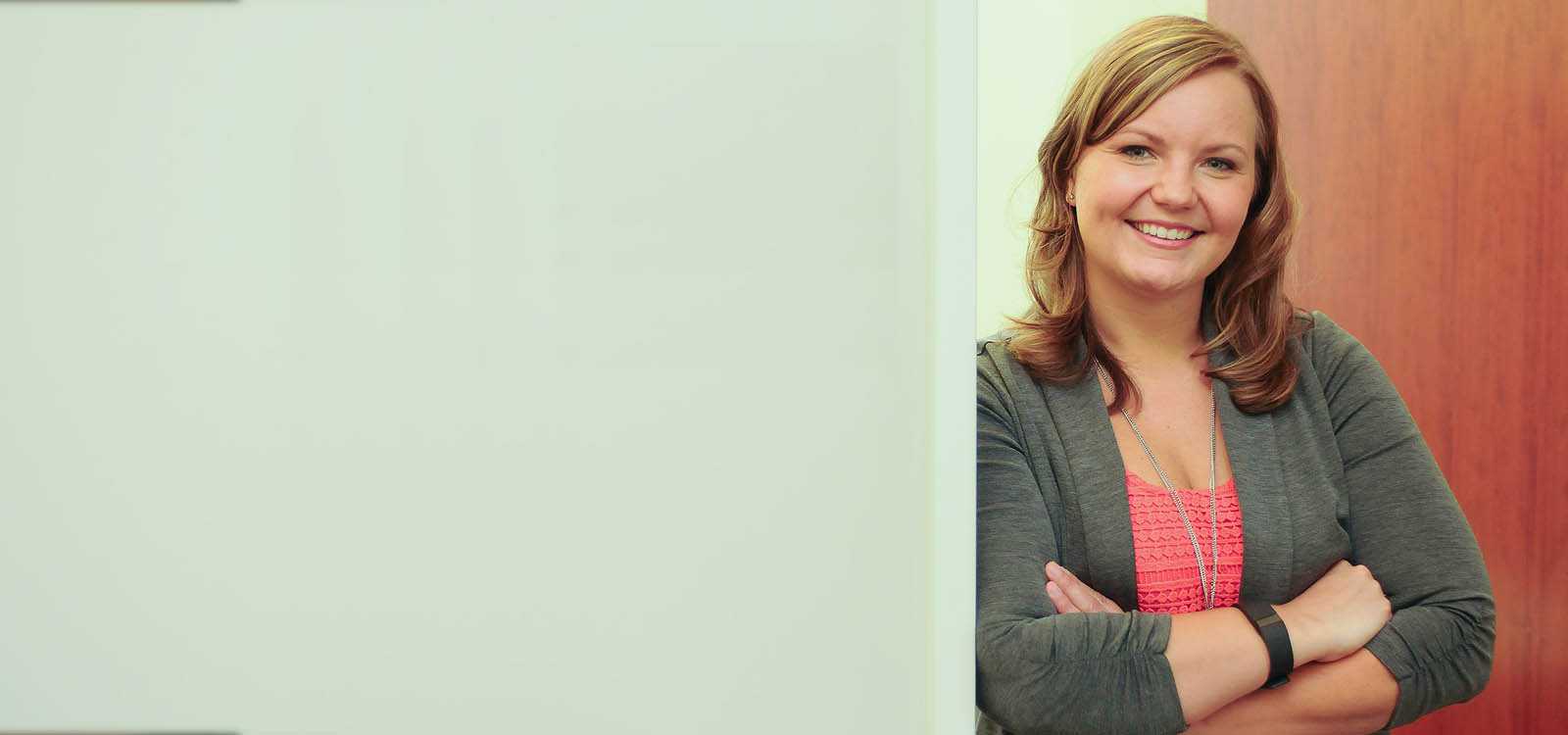 team member in office