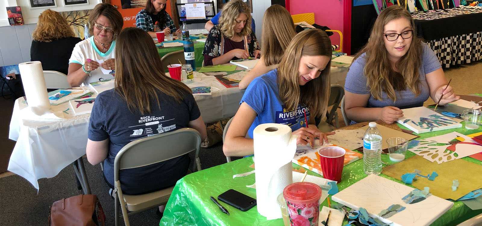 volunteers working at event
