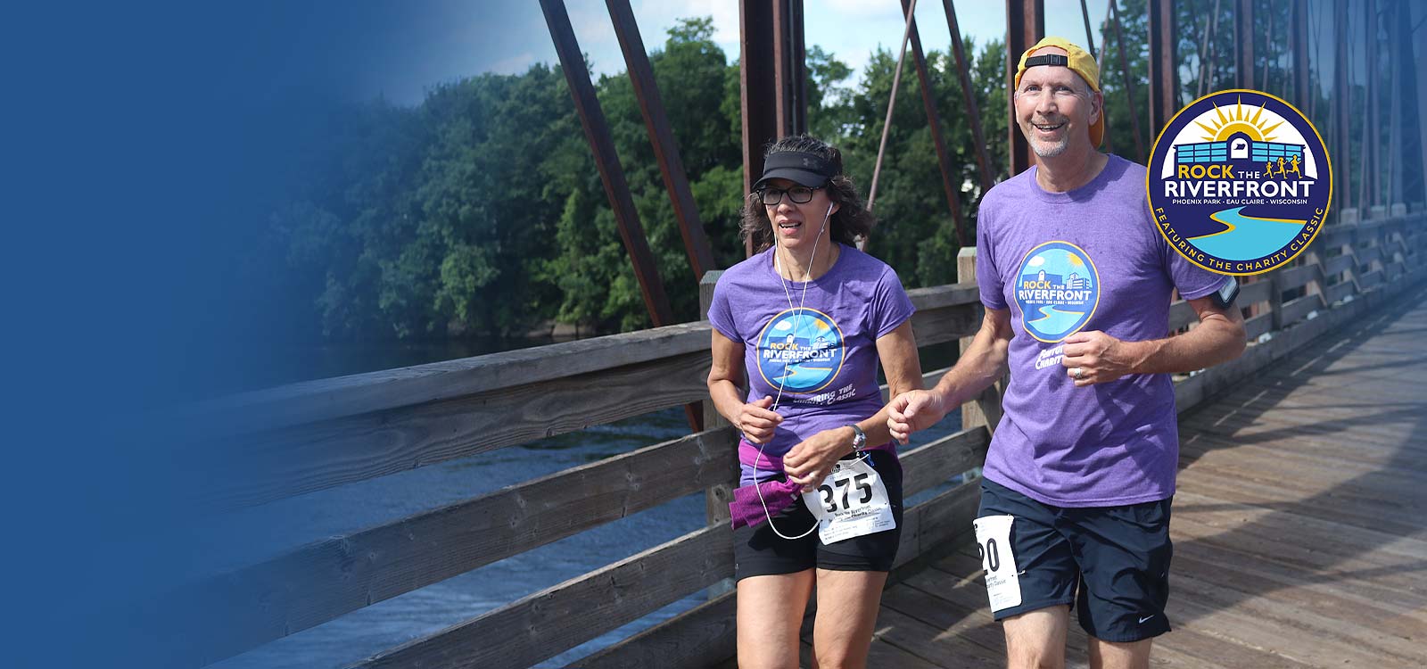 Man and wife running at Rock the Riverfront