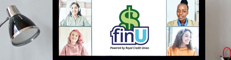 Photo of finU logo on computer screen