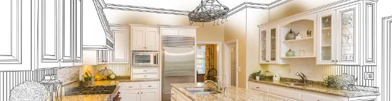 Design drawing of a new kitchen