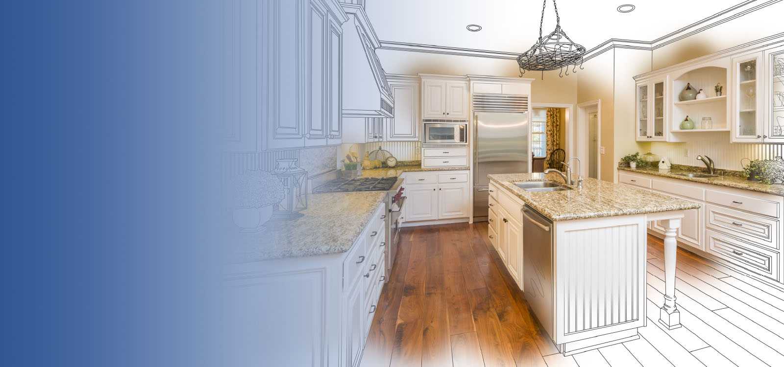 Design drawing of a new kitchen