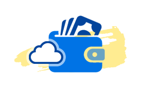 Icon of wallet and cloud