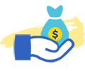 money bag in hand icon