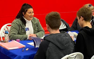 Teacher and students at Test Drive event