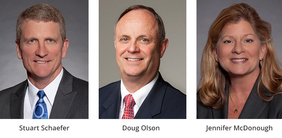 Photo of three board members