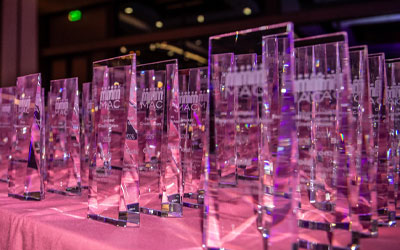 Photo of awards table at Mac
