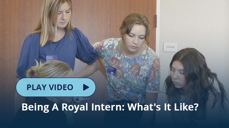 Interns working together to solve a problem