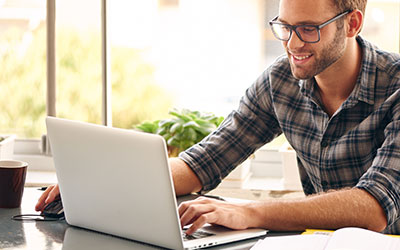 Man sitting at computer