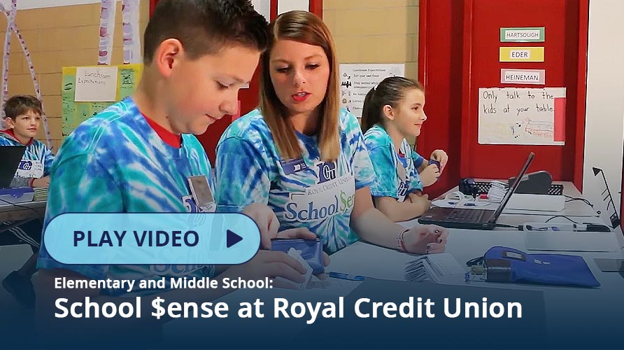 Middle School kids working with an RCU team member