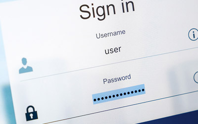 Login screen