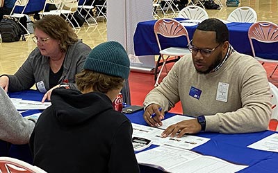 Group of students working together