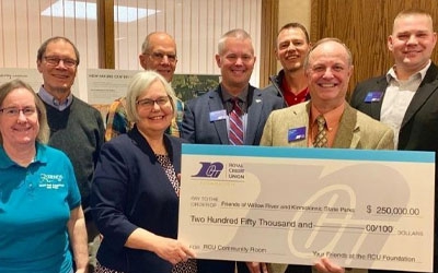 Foundation holding a check