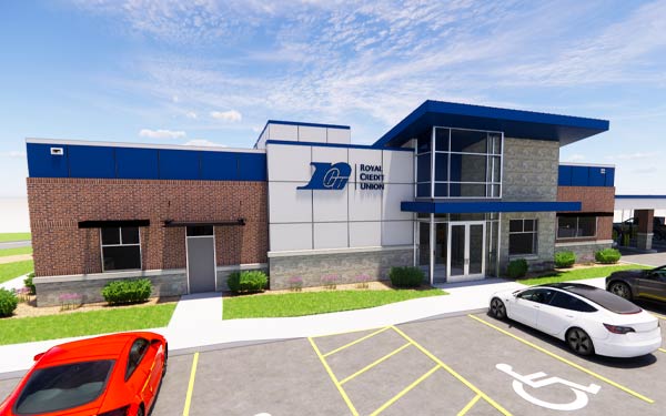 Preliminary rendering of a new Royal Credit Union Office