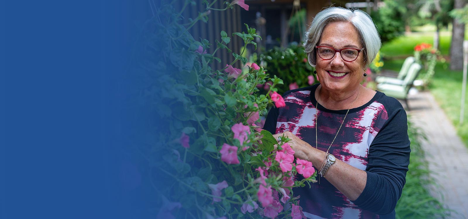 Older woman in her garden