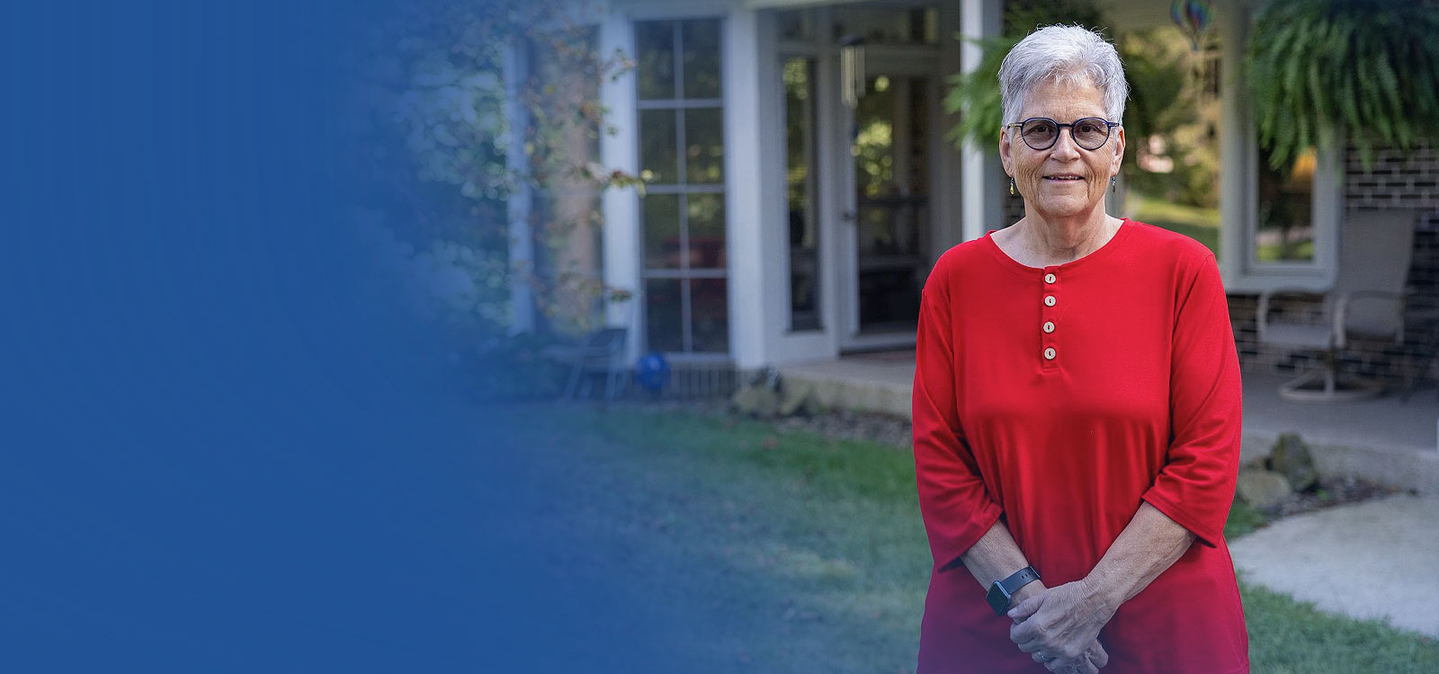Retired RCU Member in her front yard