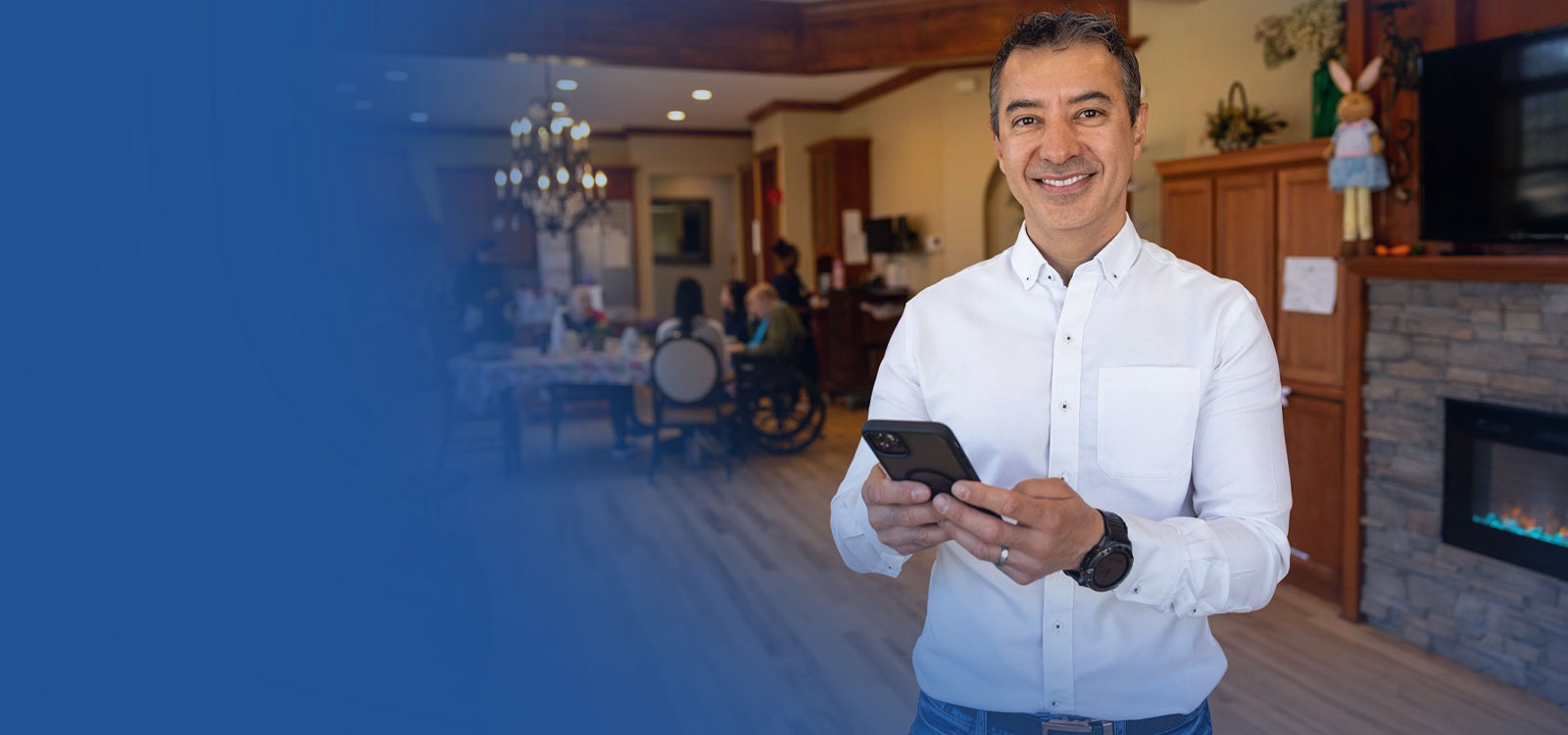 Royal Member on his cell phone