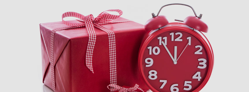 Photo of a clock and a gift