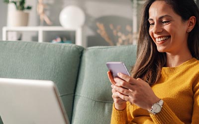 Couple looking at a laptop