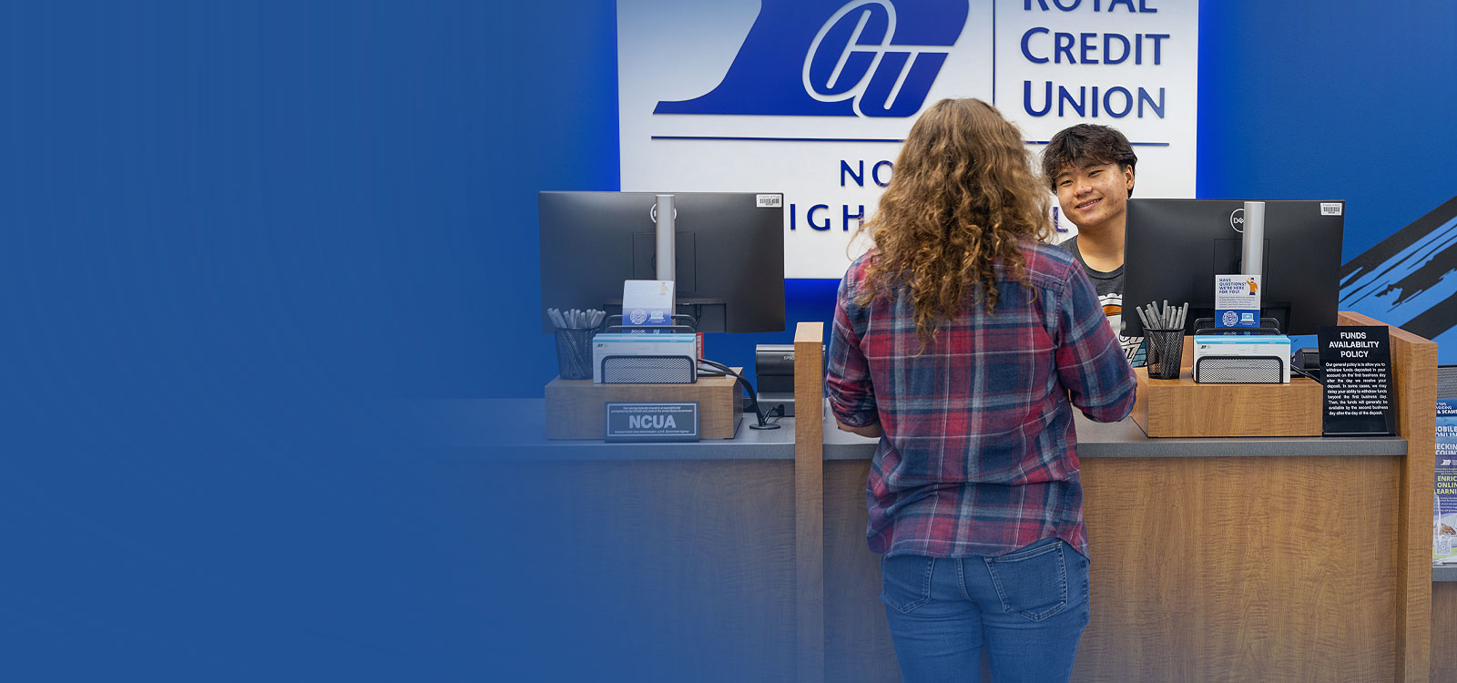 Student worker with a student