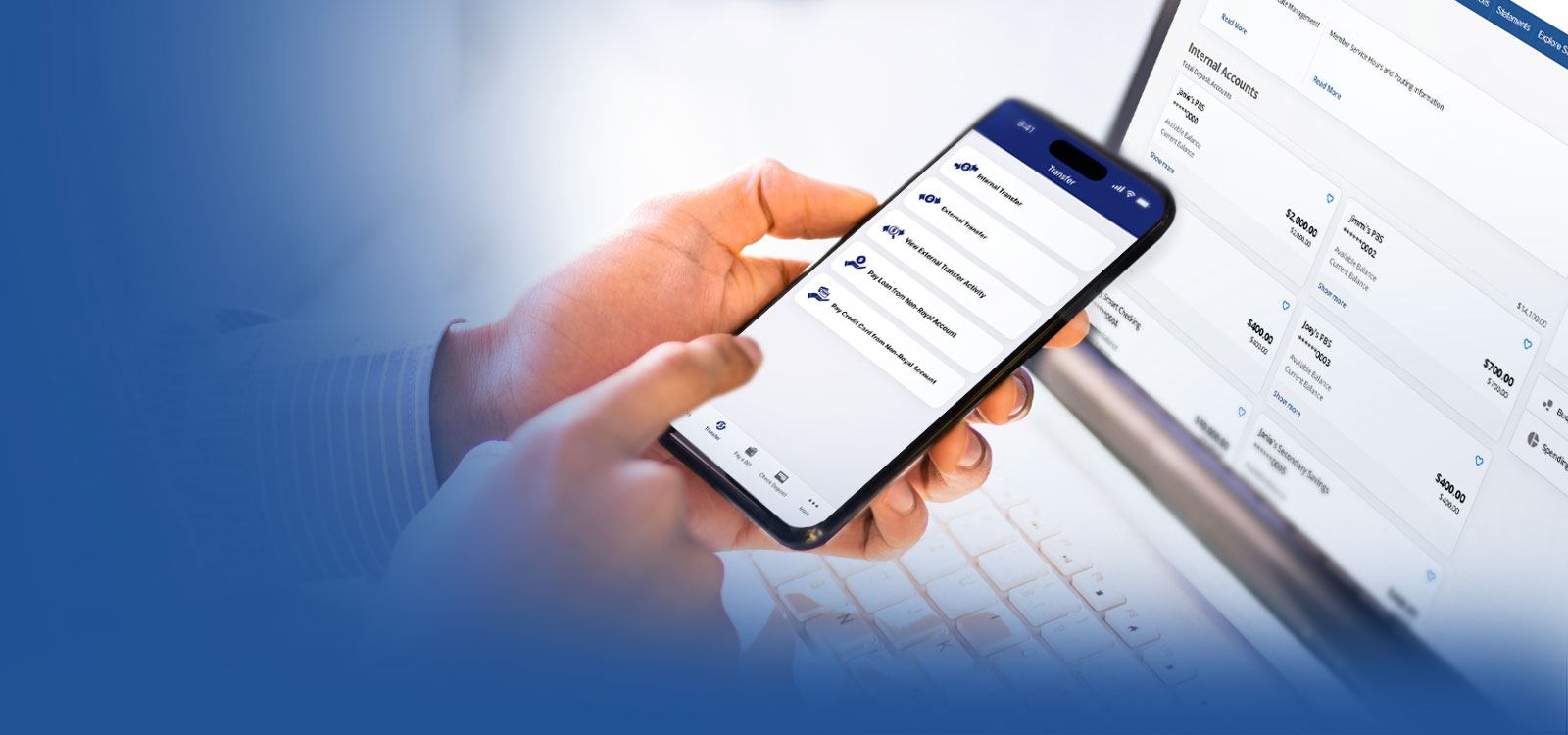 Man using his phone to bank