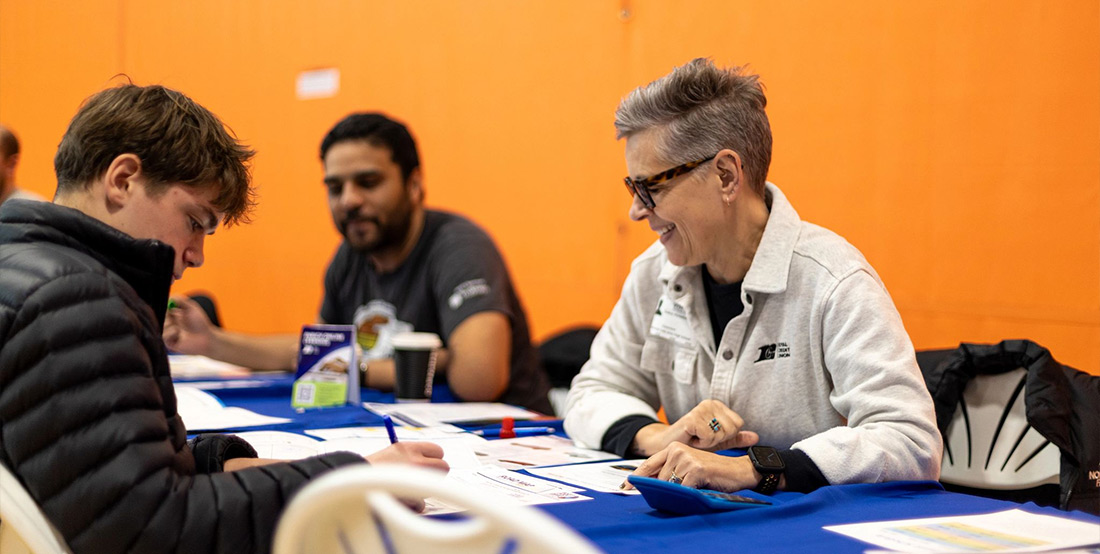 Students working with RCU reps at a Test Drive event