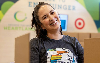 Royal Team Member Volunteer working at a food shelf