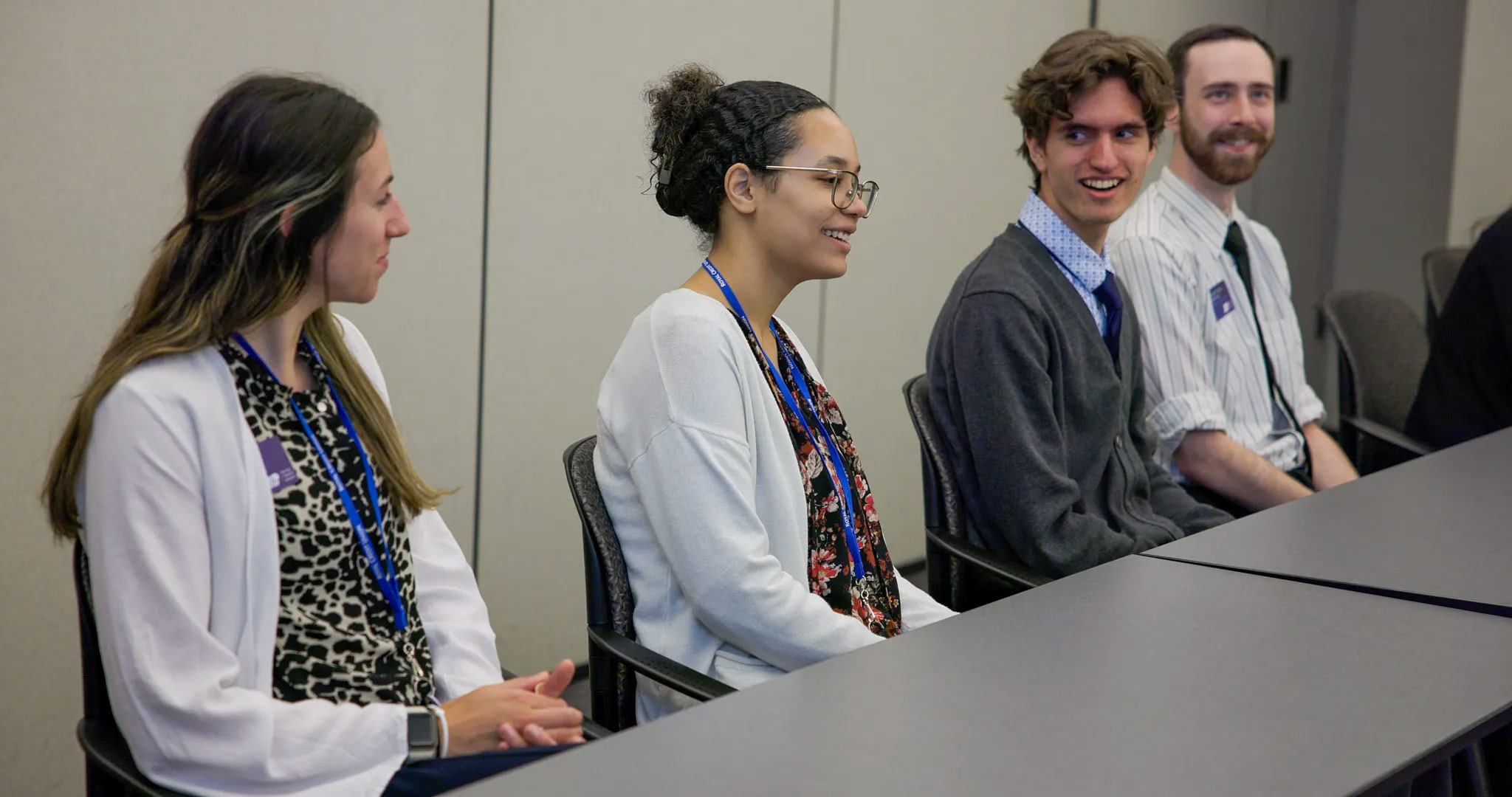 Interns working together