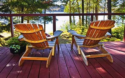 Two chairs at a cabin