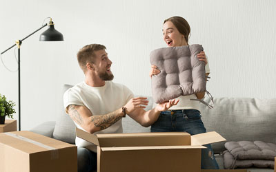 Couple moving into new home