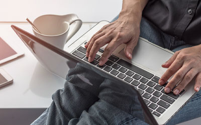 Man working on laptop